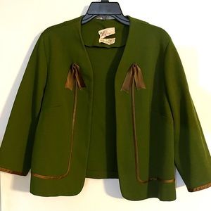 Gloria Swanson Puritan Forever Young Jacket Cardigan Army Green size Large